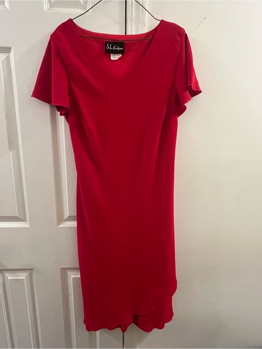S.L.Fashion Red Short-Sleeve Dress size 14